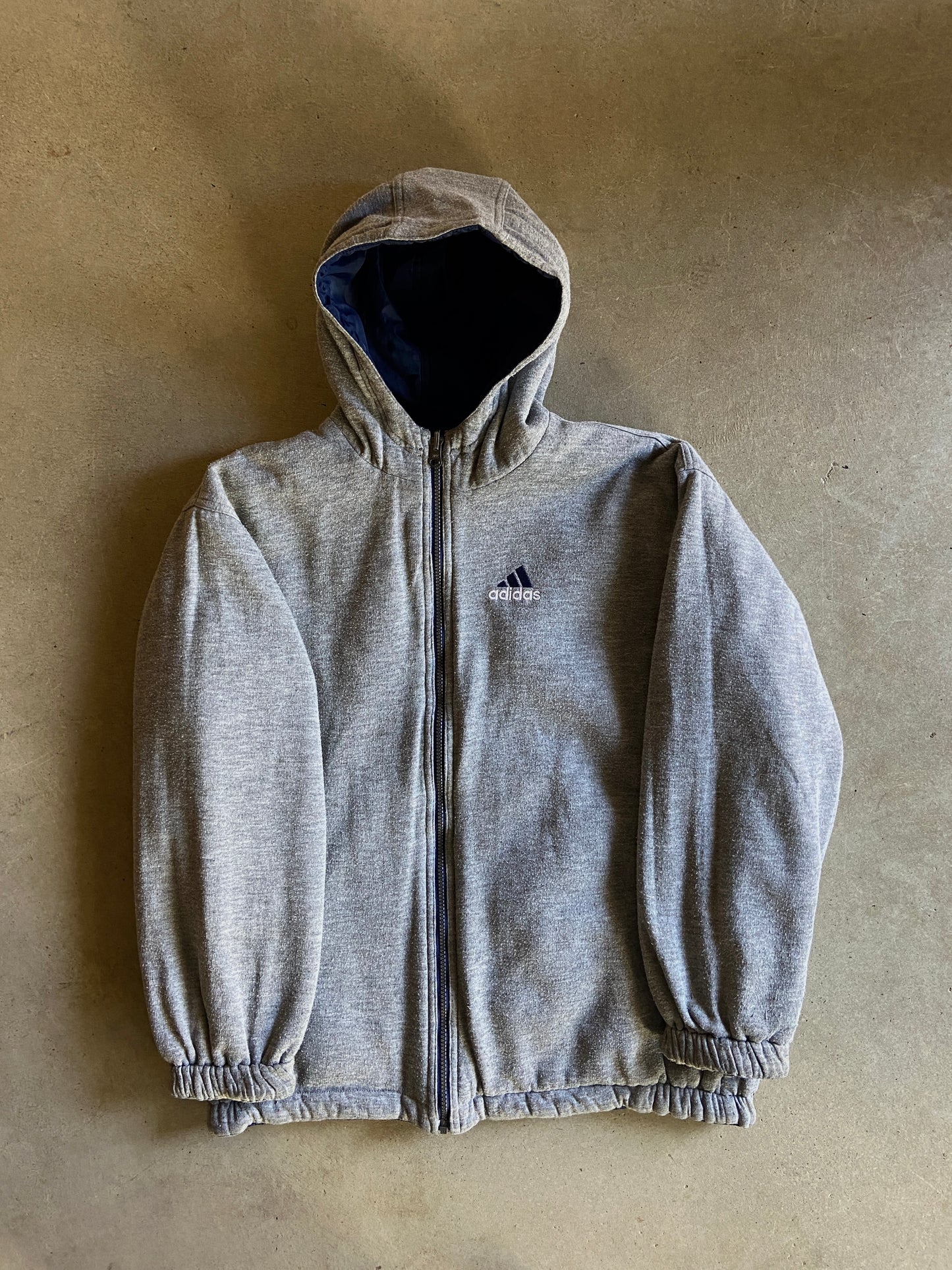 VTG Adidas Navy/Gray Reversible Jacket Sz XL