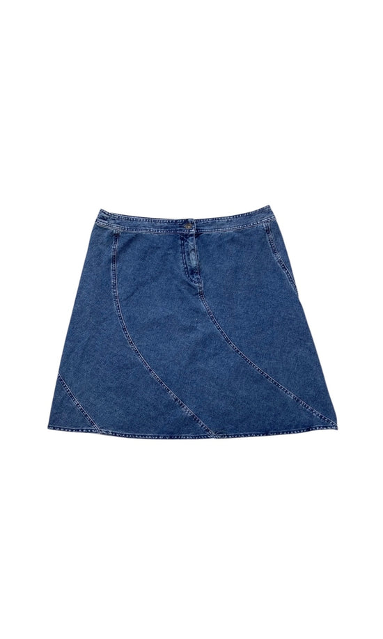 VTG Blue Denim Flowy Mini Skirt Sz 38