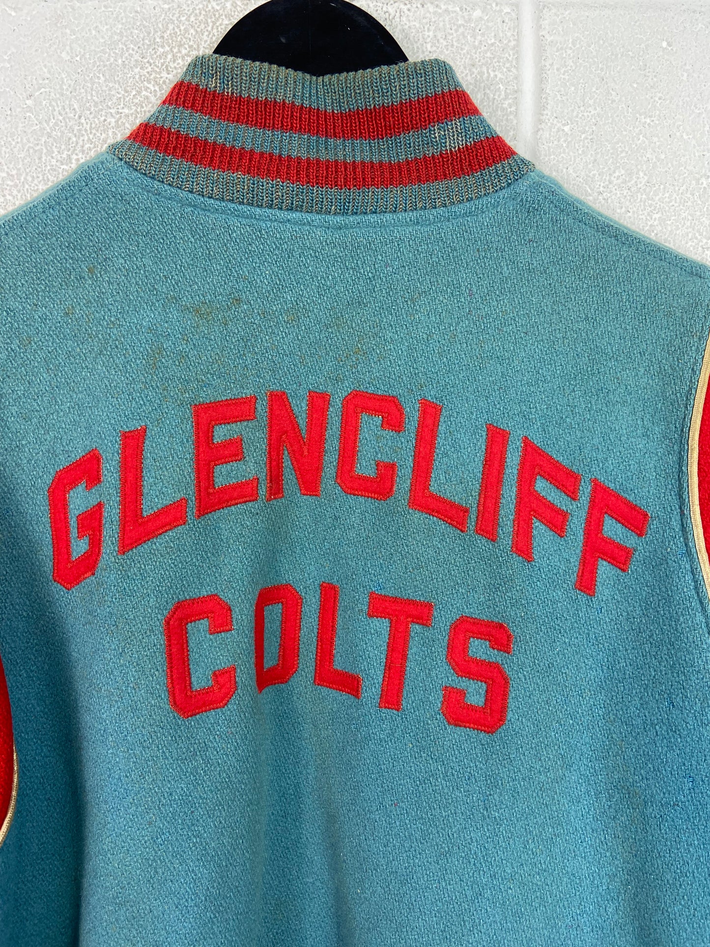 VTG Glencliff Colts 60's Baby Blue Varsity Jacket Sz M