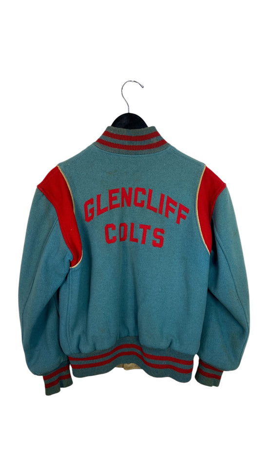 VTG Glencliff Colts 60's Baby Blue Varsity Jacket Sz M