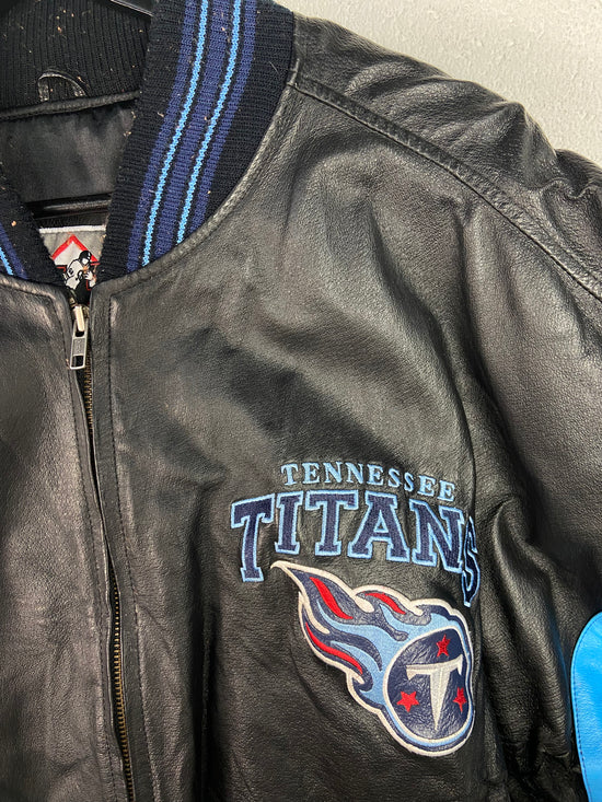 VTG Tennessee Titans Leather Varsity Jacket Sz XL