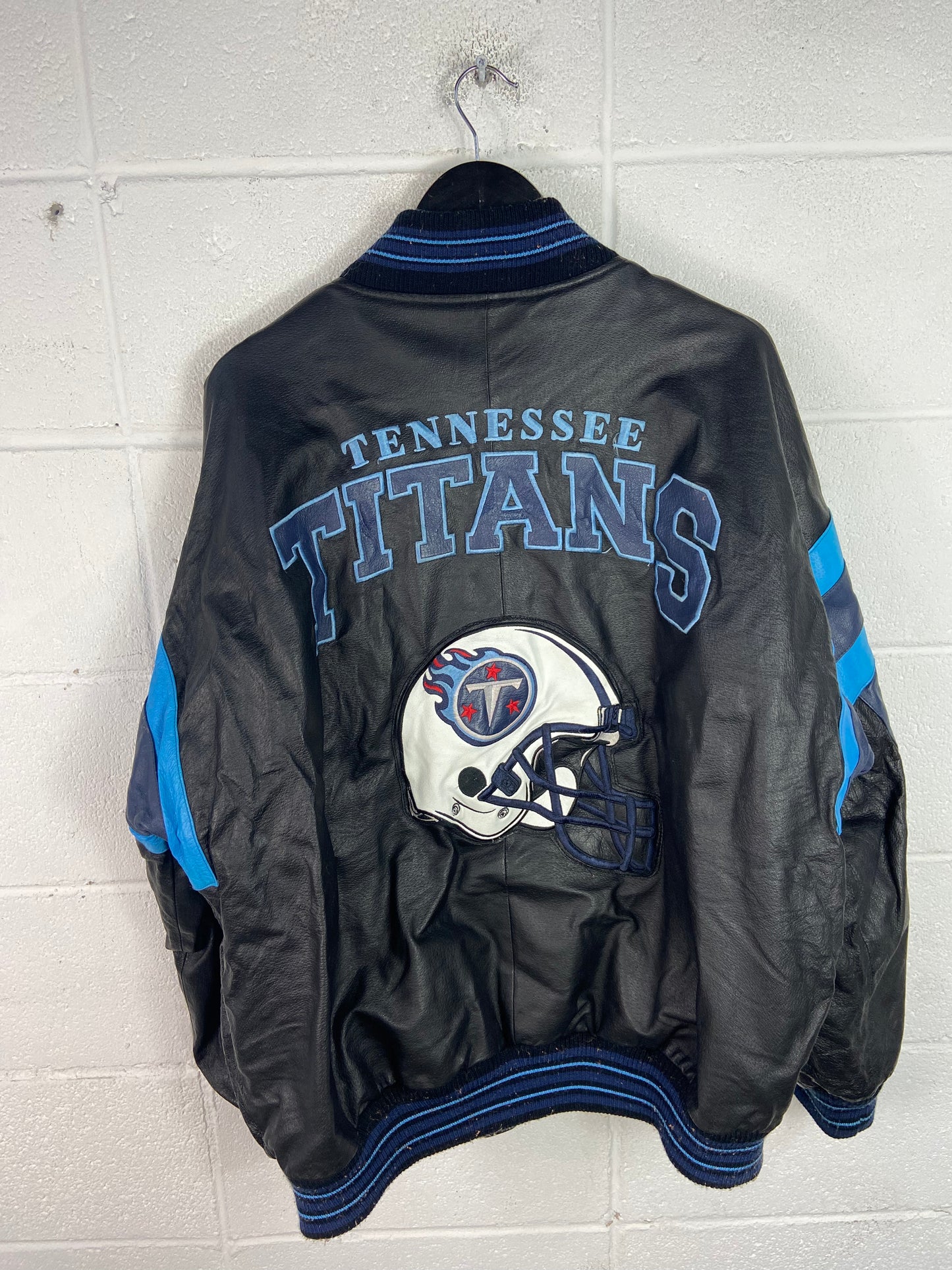 VTG Tennessee Titans Leather Varsity Jacket Sz XL