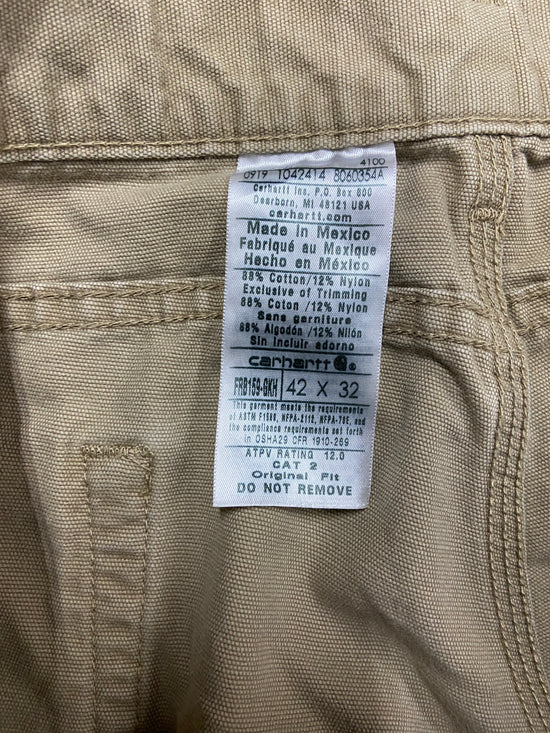 Y2K Carhartt Tan Fire Resistance Work Pants Sz 40x32