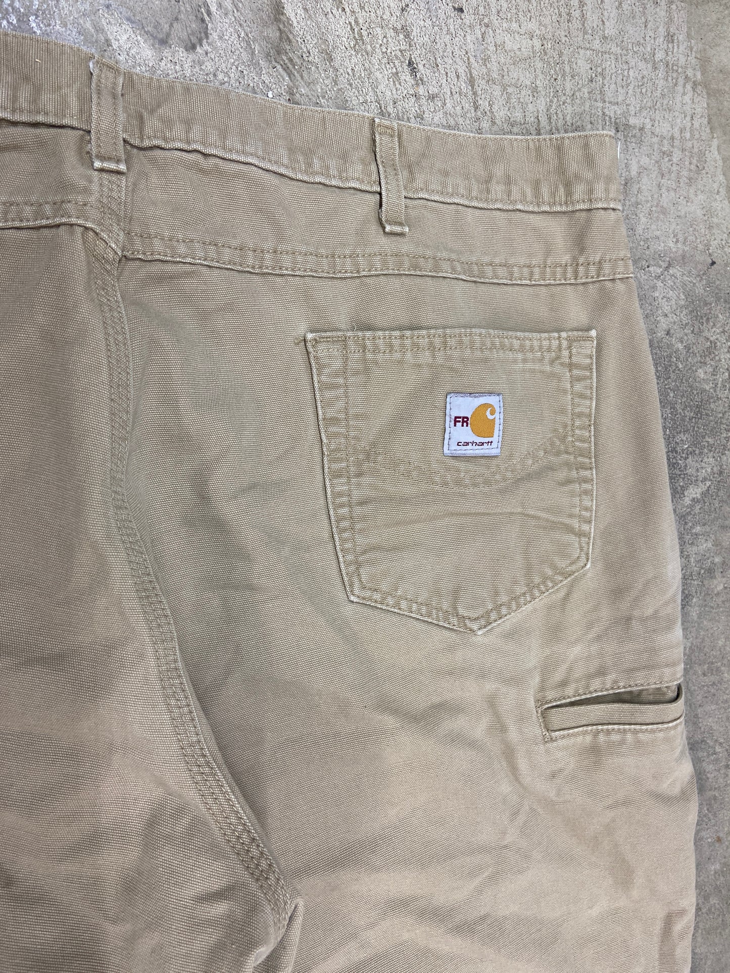Y2K Carhartt Tan Fire Resistance Work Pants Sz 40x32