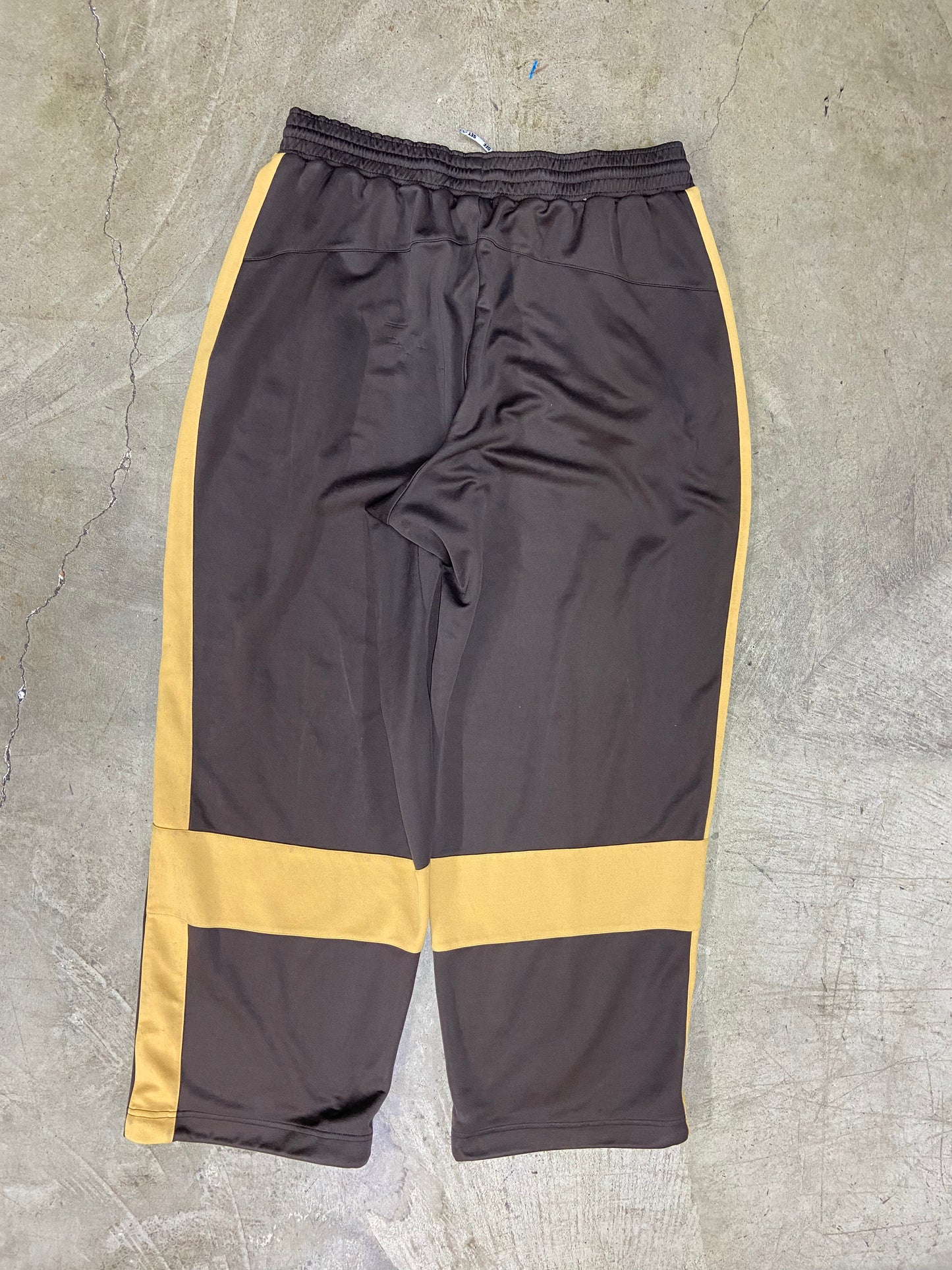 Y2K Nike Air Brown/Yellow Baggy Track Pants Sz XXL