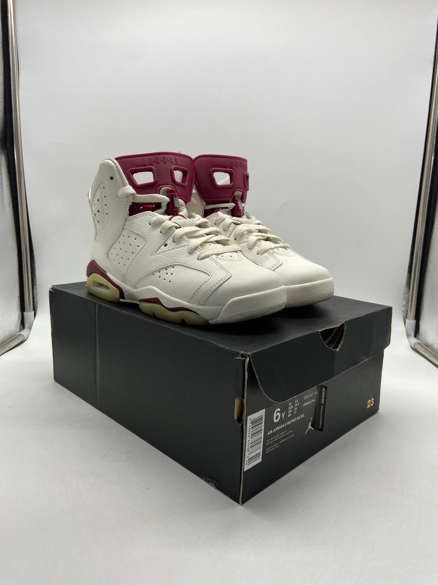 Air Jordan 6 Retro OG BG 'Maroon' 2015 Sz 6Y/7.5W