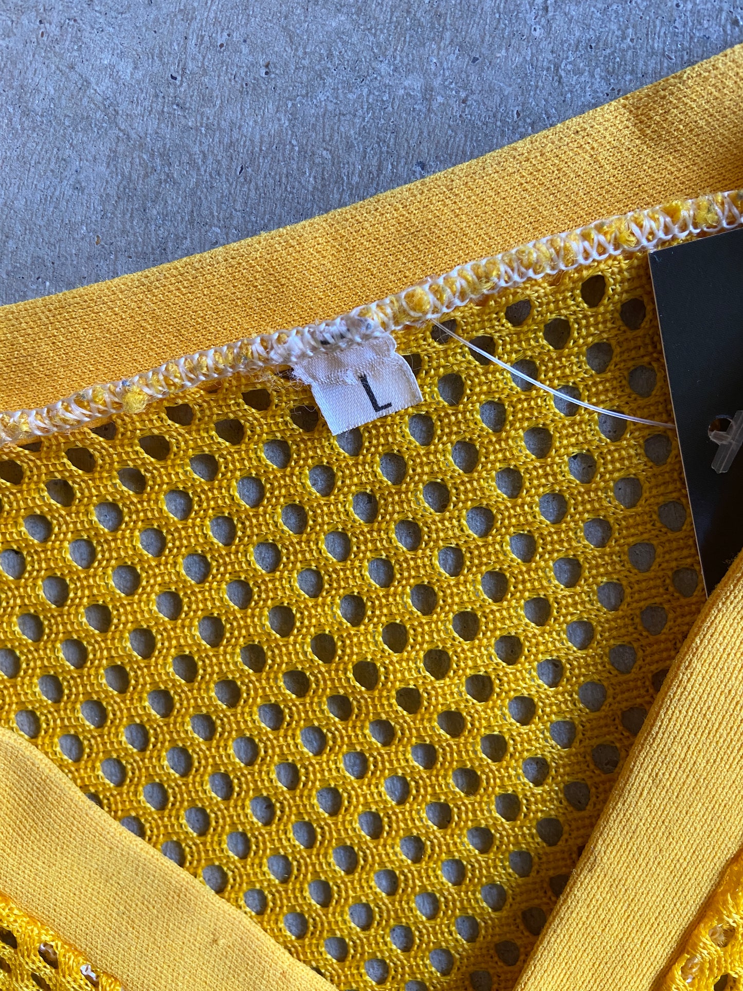 VTG Yellow Cropped Football Jersey Sz L