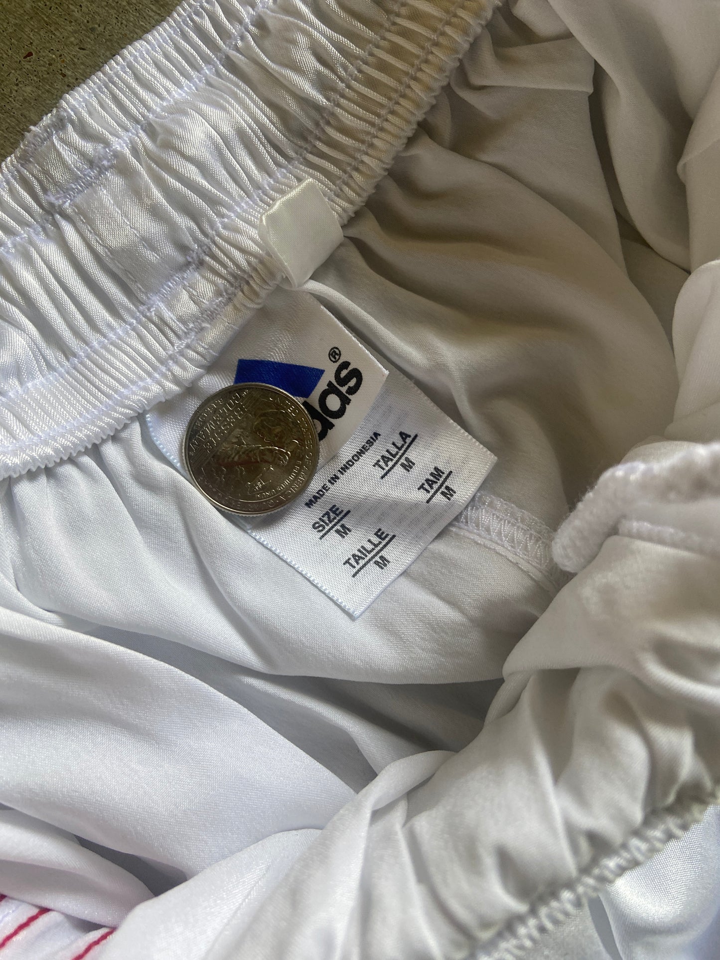 Adidas White/Red Shorts Sz M