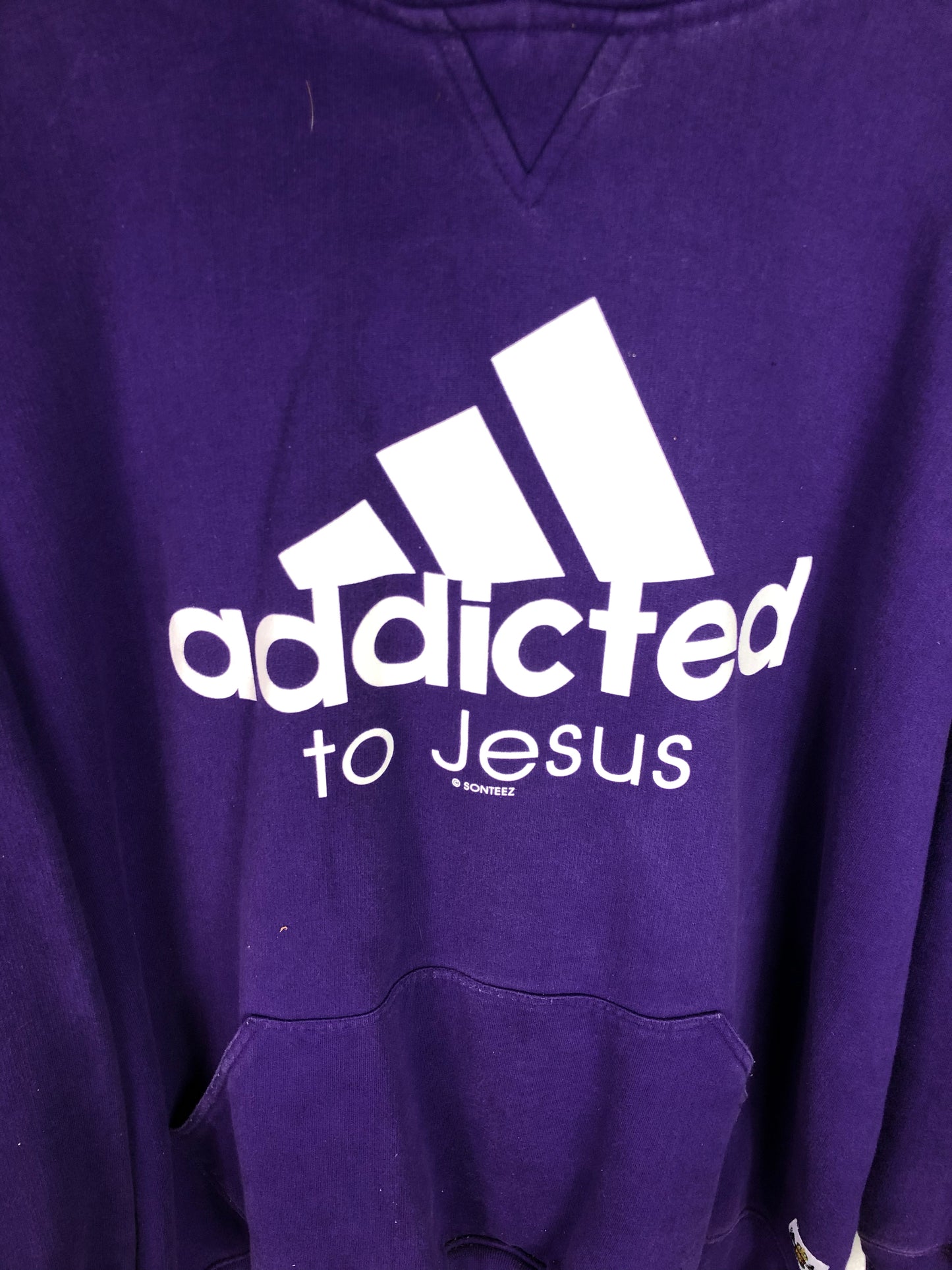 VTG Addicted to Jesus Purple Hoodie Sz XXL