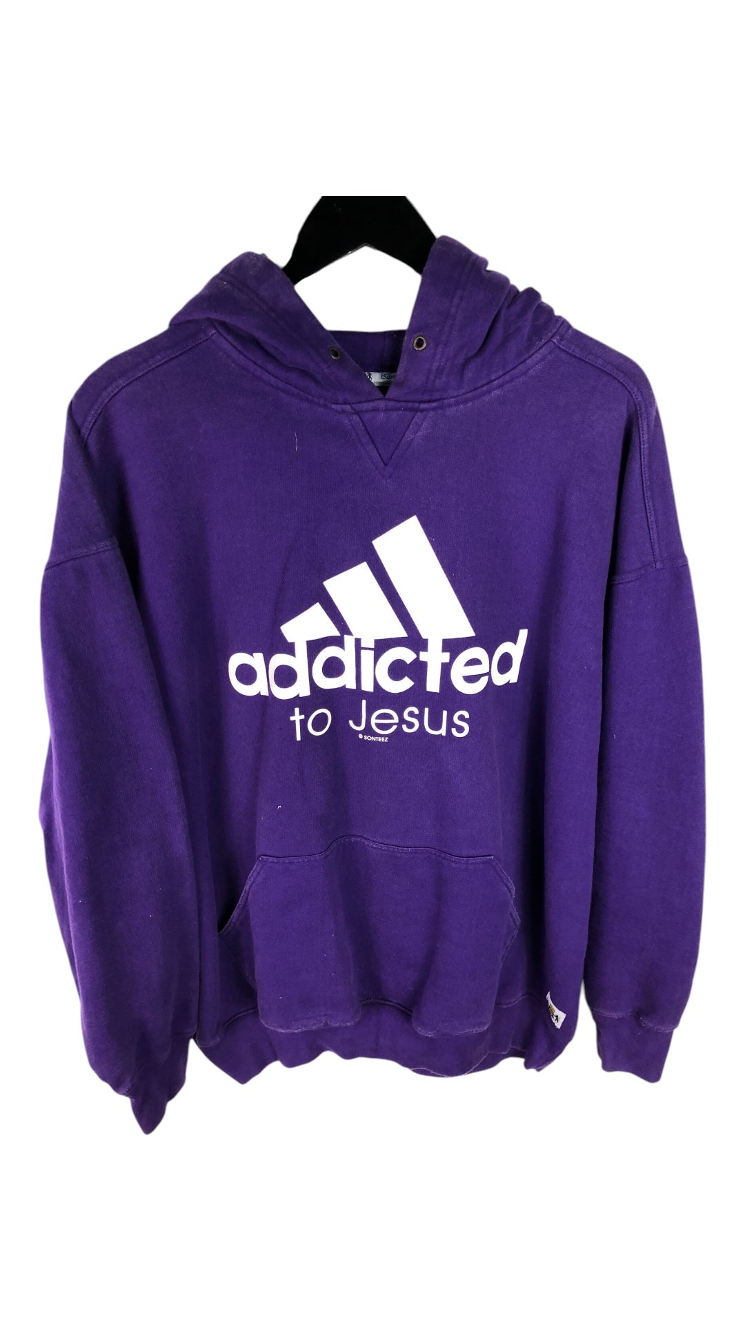 VTG Addicted to Jesus Purple Hoodie Sz XXL