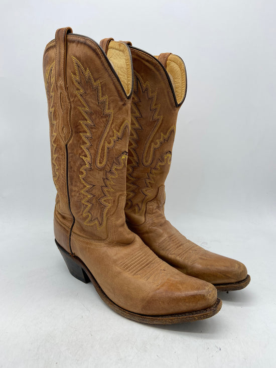 VTG Old West Lizard Skin Leather Cowboy Boots Sz 6.5M/8W