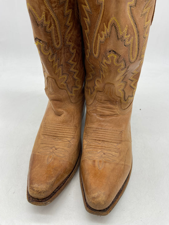 VTG Old West Lizard Skin Leather Cowboy Boots Sz 6.5M/8W