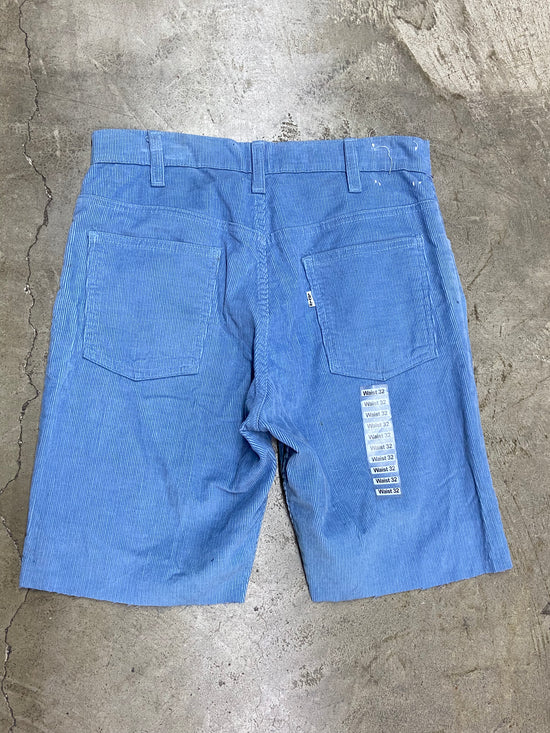 VTG Levi's Light Blue Corduroy Cutoff Shorts Sz 32