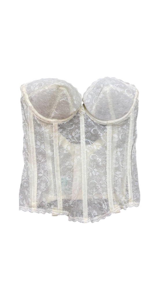 VTG White Lace Corset Sz Wmns 32C