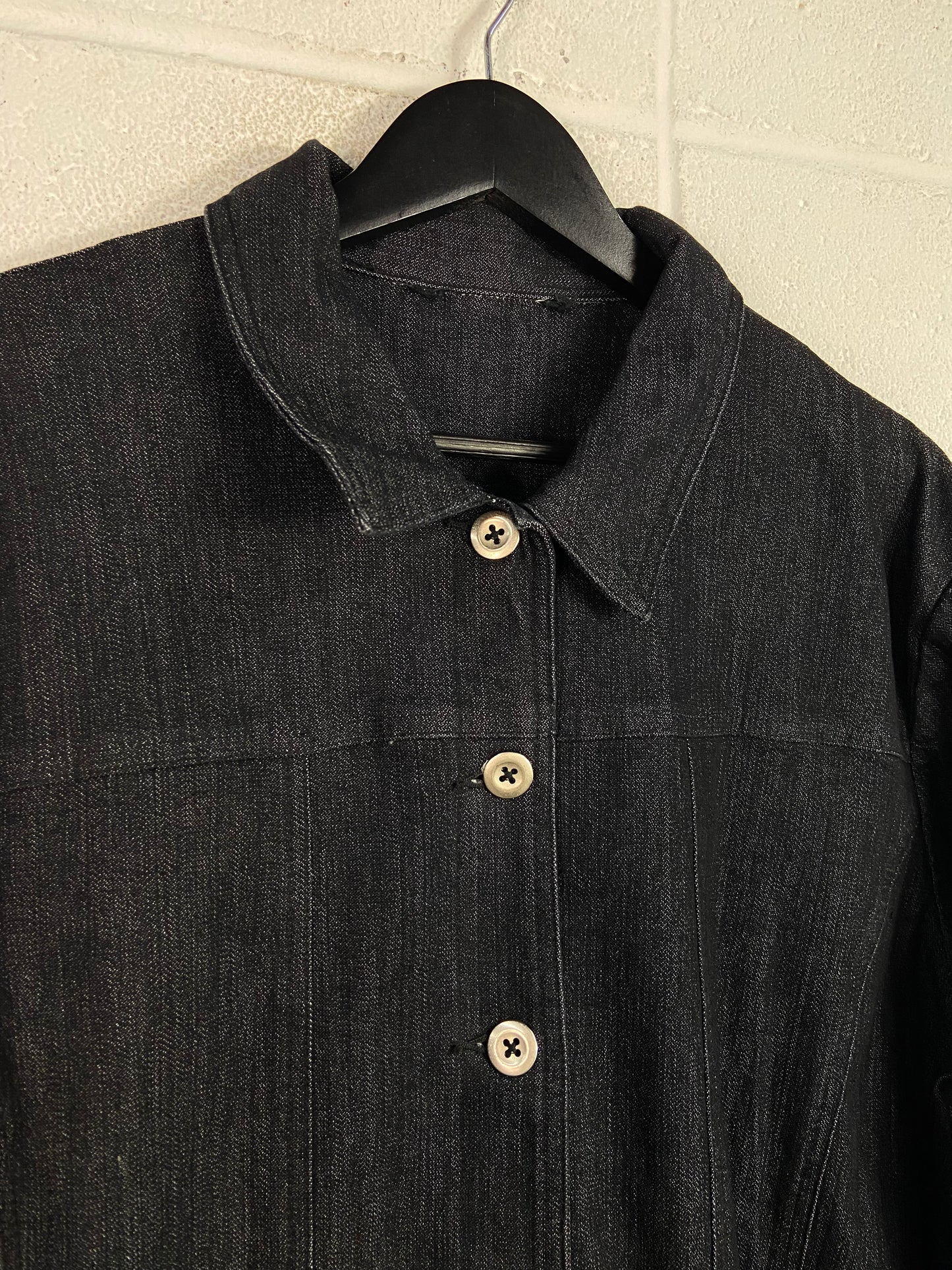 VTG Black Denim Work Jacket Sz L