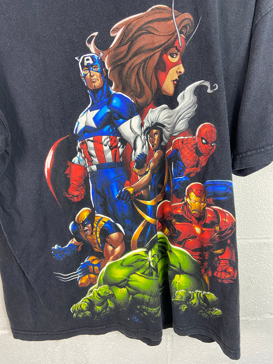 VTG Marvel Mad Engine Group Graphic Tee Sz L