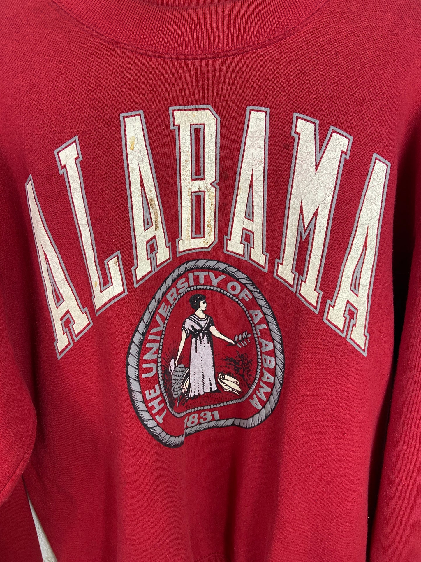 VTG Alabama Crimson Tide Red Emblem Crewneck Sz L/XL