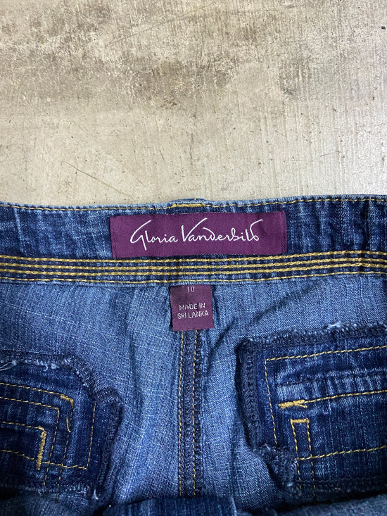 Y2K Blue Denim Square Pocket Wmns Shorts Sz 32