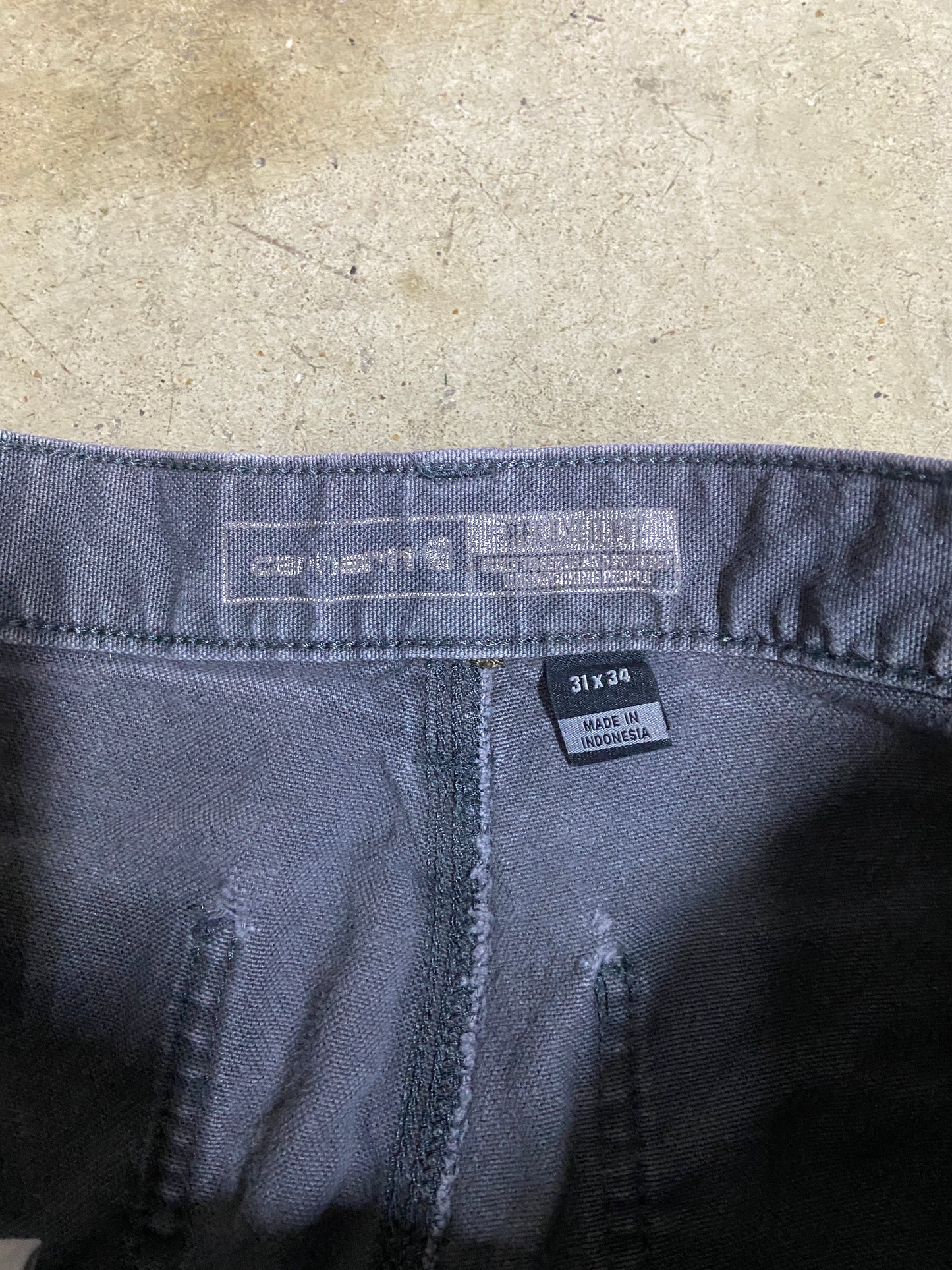 Thrashed Grey Carhartt Double Knee Pants Sz 32x32