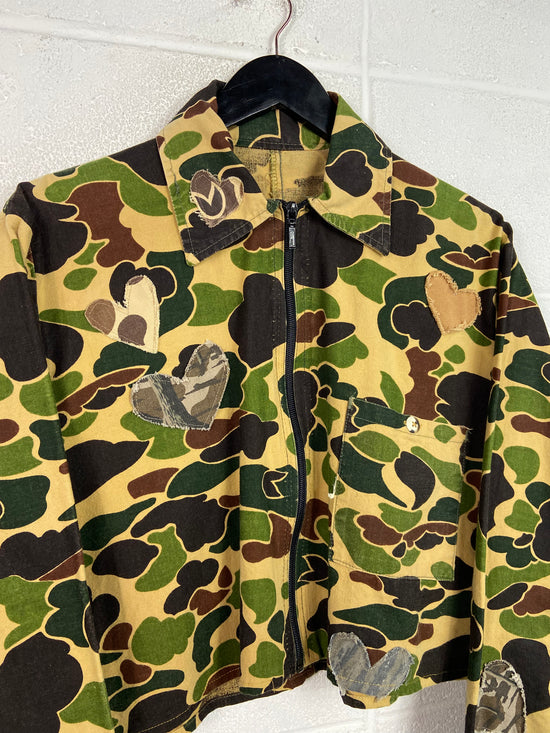 Denim Donna Reworked Duck Camo Cropped Jacket Sz S