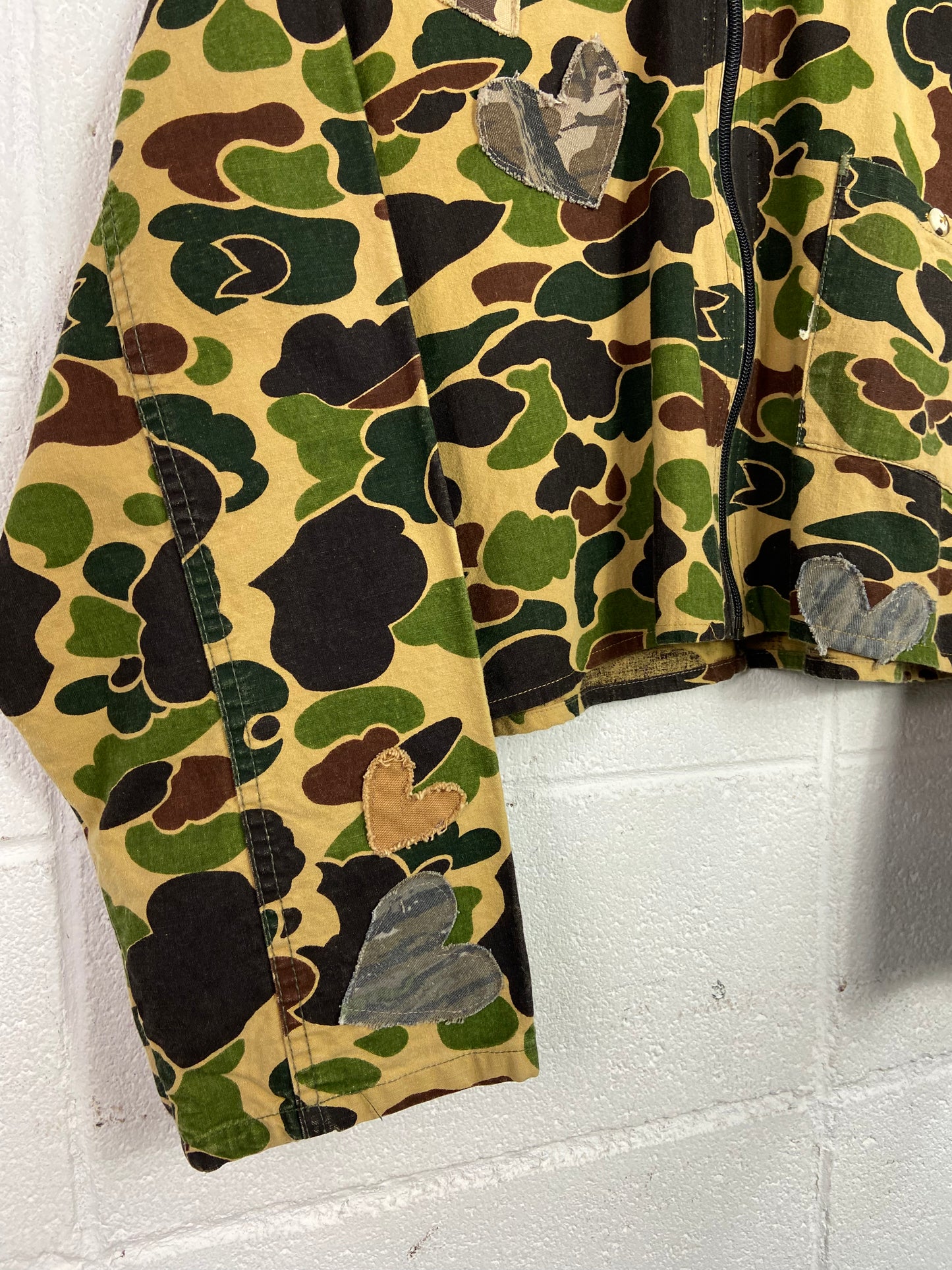 Denim Donna Reworked Duck Camo Cropped Jacket Sz S