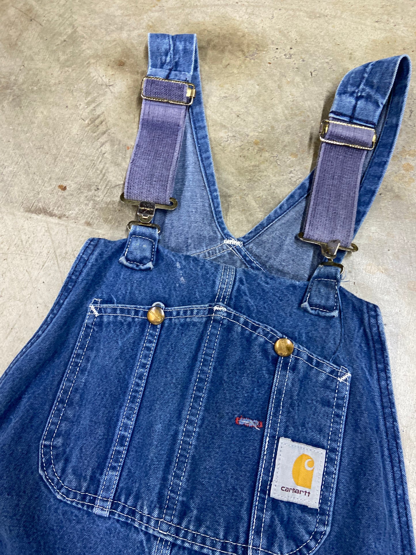 VTG Carhartt Denim Overalls Sz 38x36