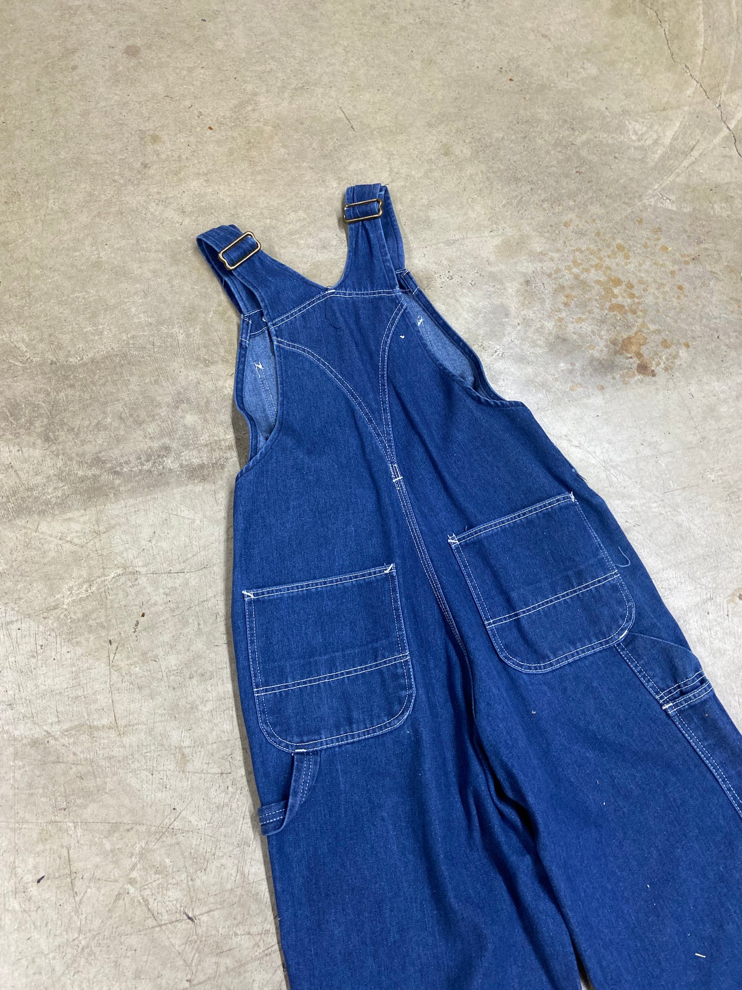 VTG Roebuck Blue Denim Overalls Sz 32x32