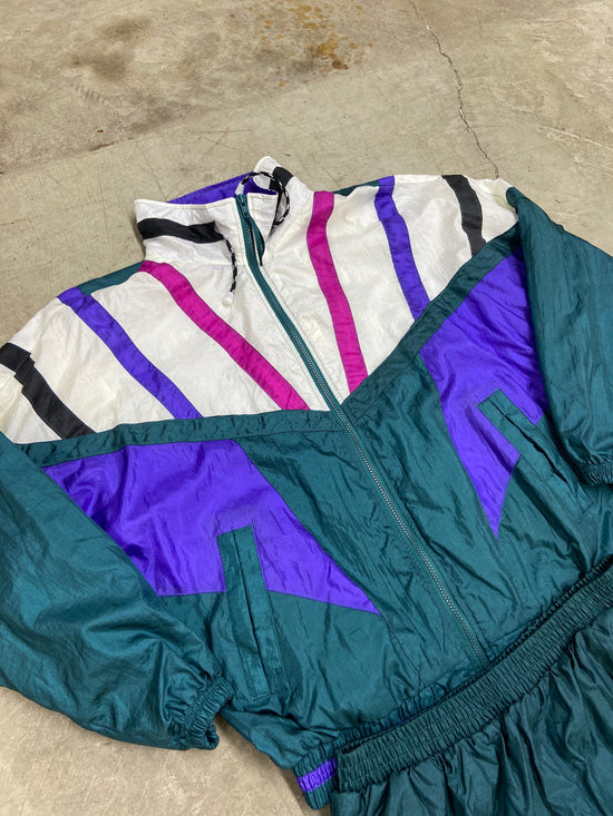 VTG Green/Purple Track Suit Sz XL