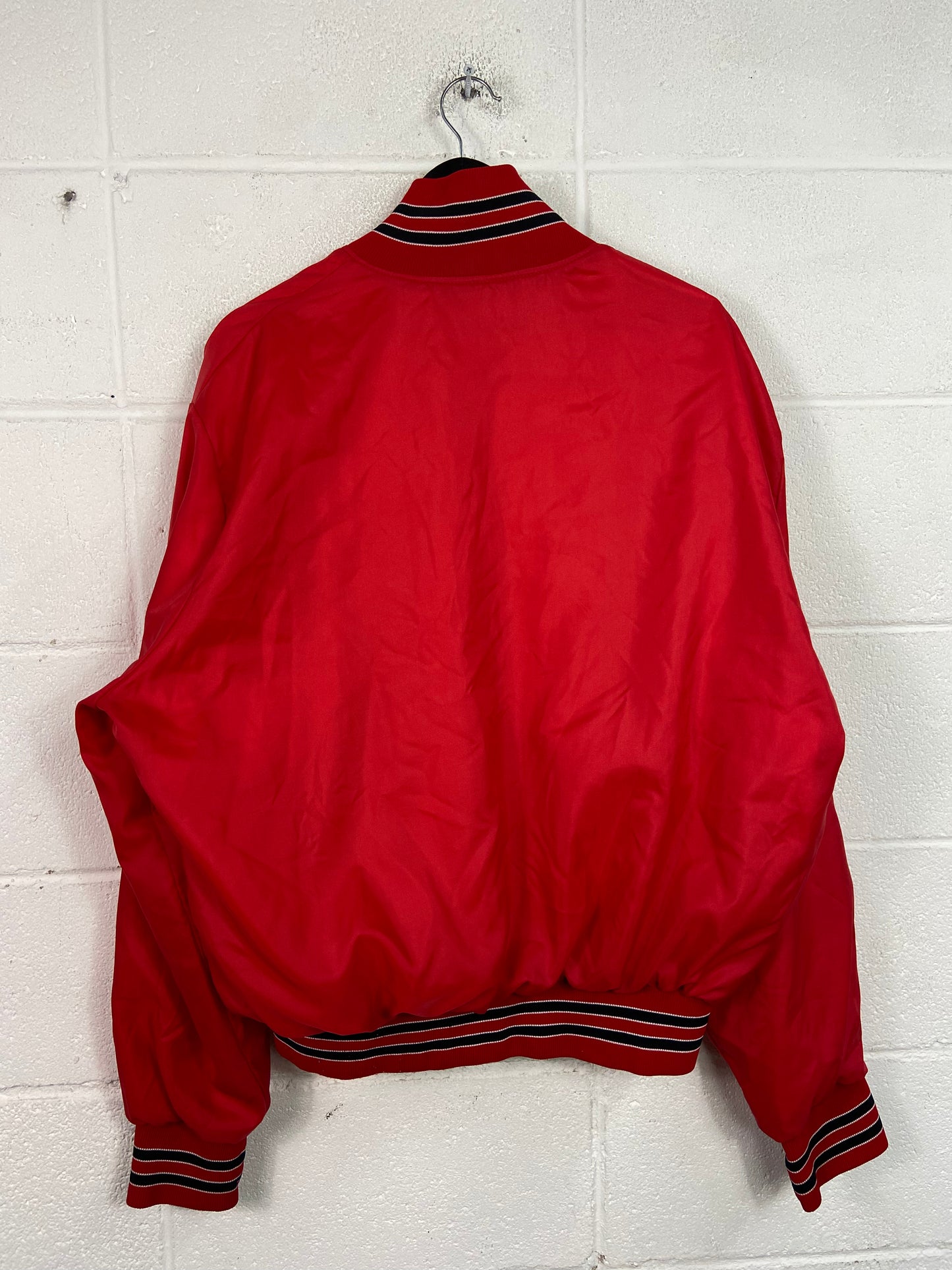 VTG Ford Motorcraft Red Satin Button Up Jacket Sz XL