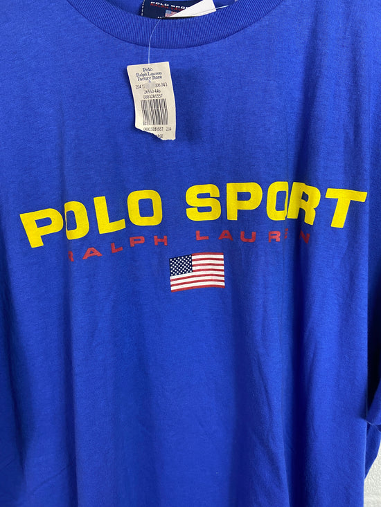 VTG Deadstock Polo Sport Ralph Lauren Made in USA Graphic Tee Sz L