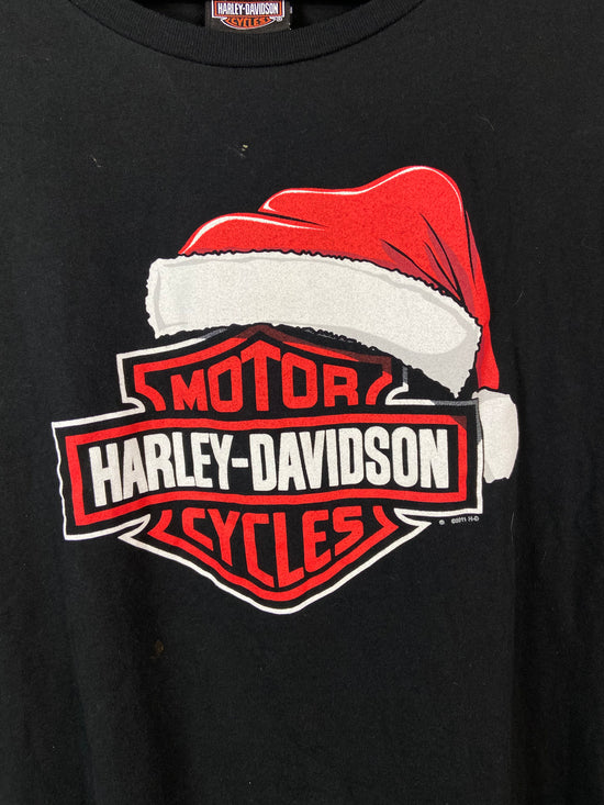 Wmn's Harley Davidson Santa Bourbon Street Tee Sz XL