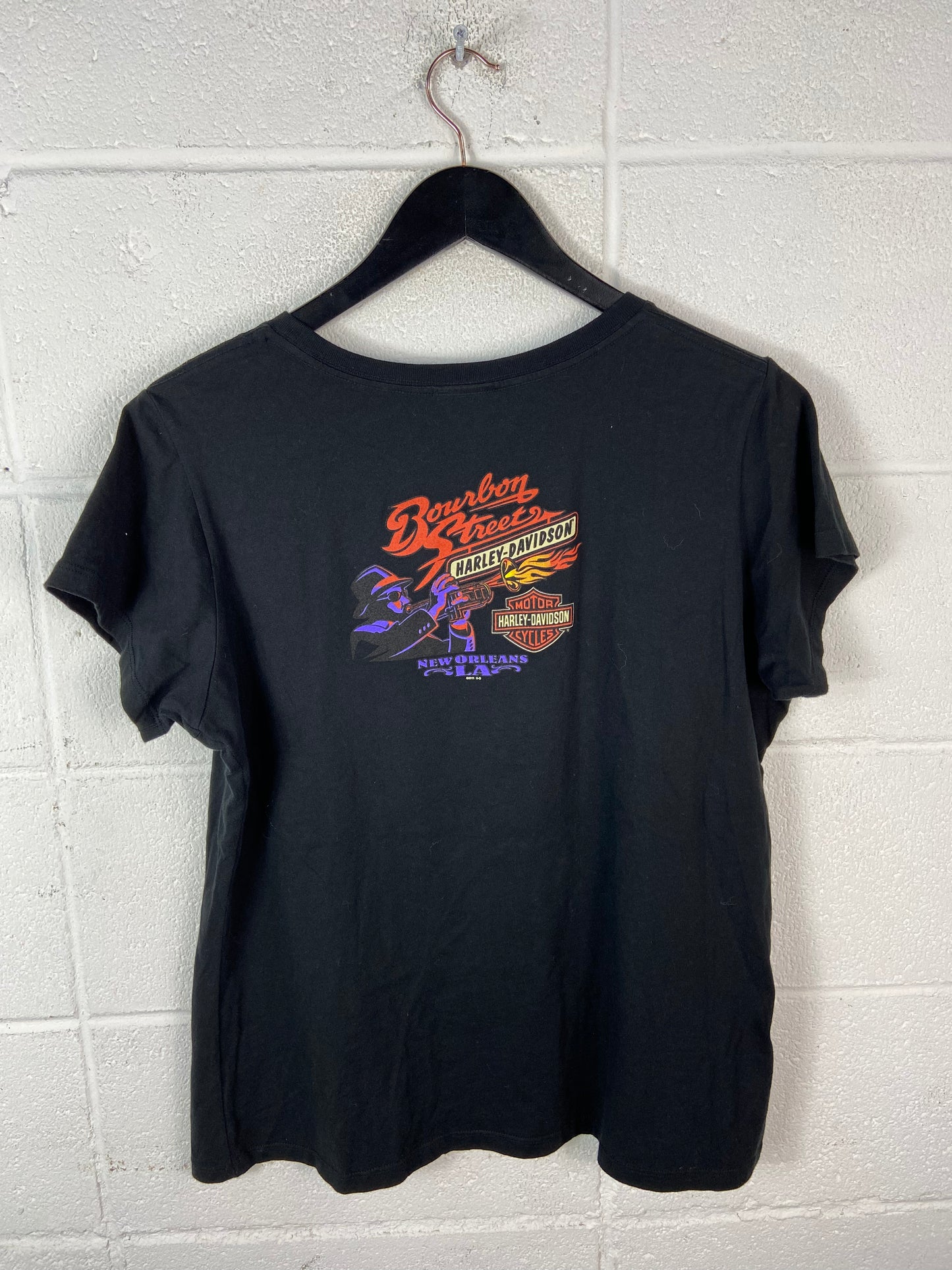 Wmn's Harley Davidson Santa Bourbon Street Tee Sz XL