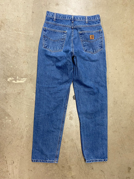 VTG Carhartt Blue Denim Straight Leg Jeans Sz 32x32