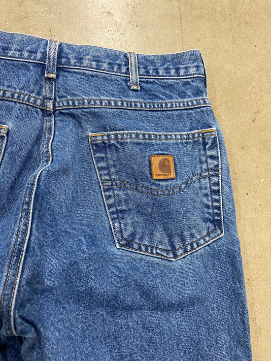 VTG Carhartt Blue Denim Straight Leg Jeans Sz 32x32