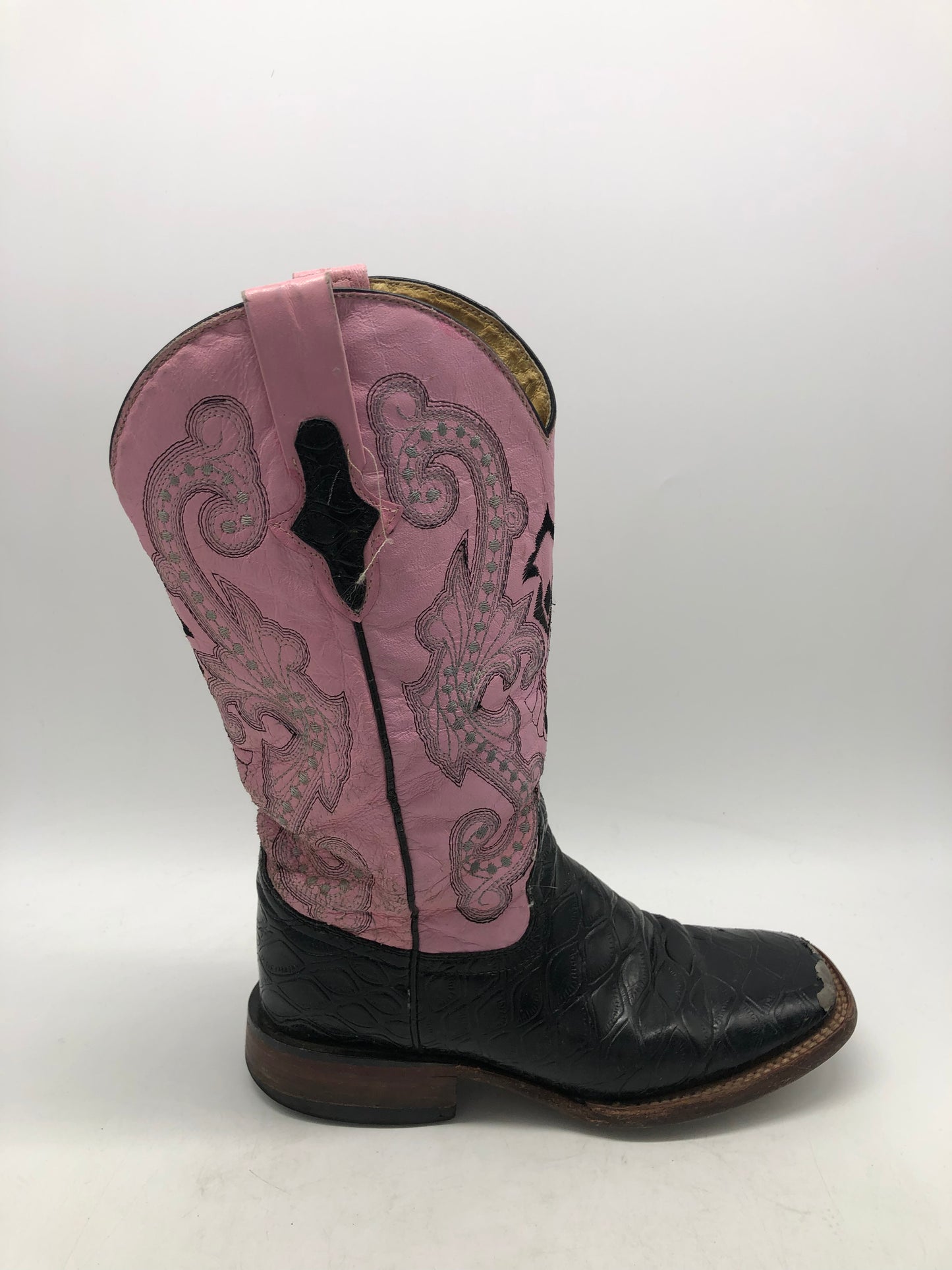 Ferrini Pink Square Toe Cowboy Boots Sz 6W