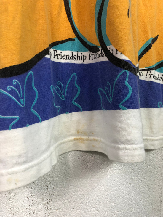 VTG Winnie Pooh & Piglet All Over Print Tee Sz 2XL