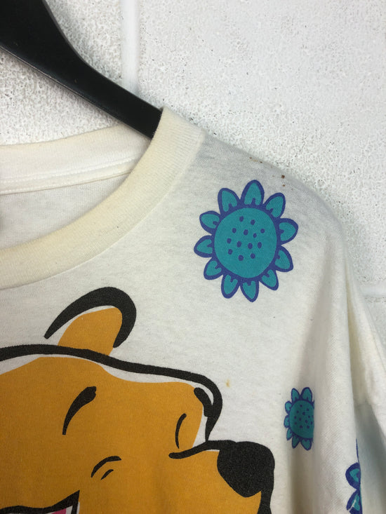 VTG Winnie Pooh & Piglet All Over Print Tee Sz 2XL
