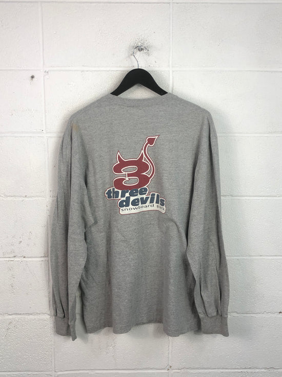 American Eagle Three Devils Snowboarding LS Tee Sz XL