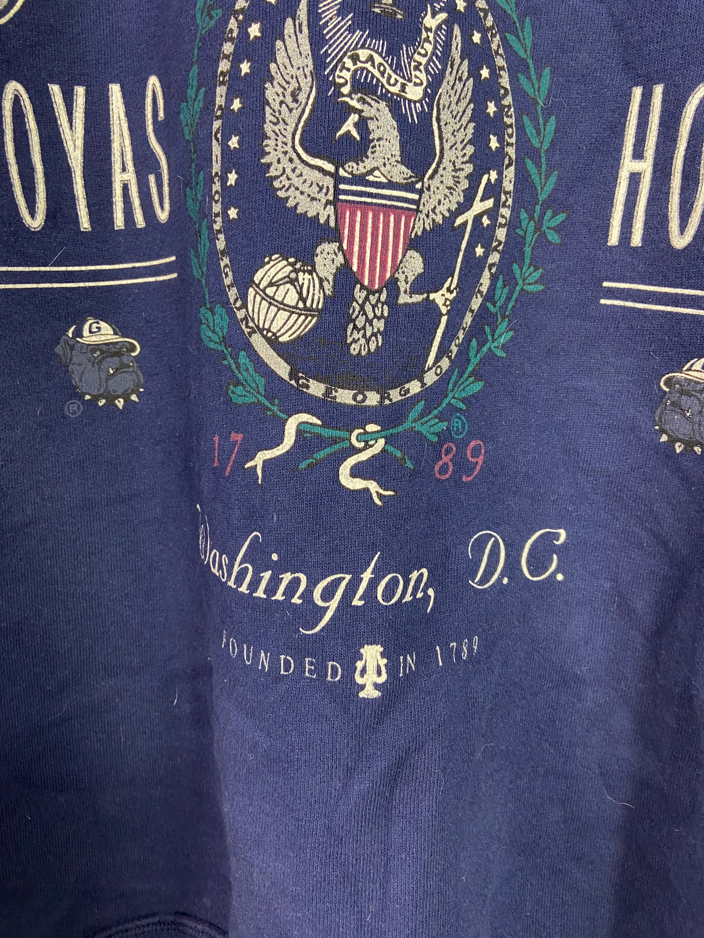 VTG Georgetown Hoyas Washington DC Crest Sweatshirt Sz L