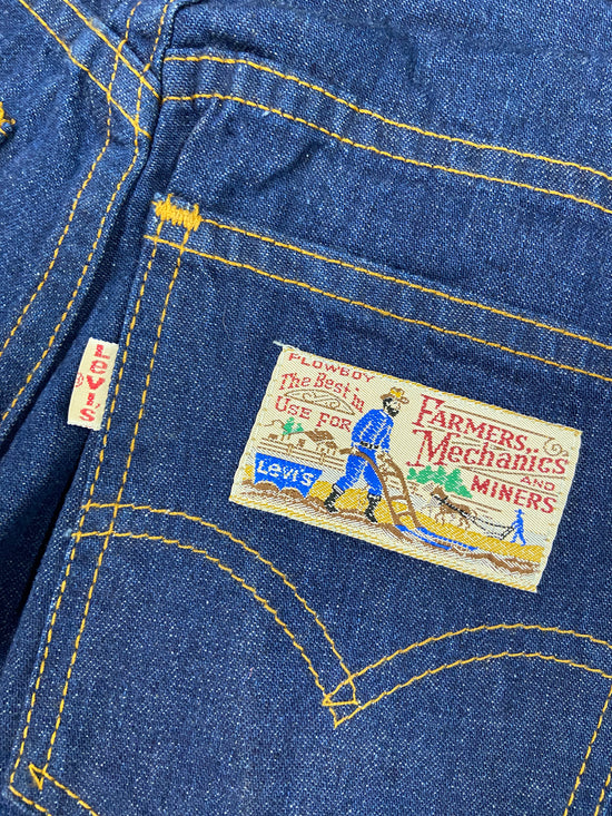 VTG 70's High Rise Plowboy Levi's Blue Jeans Sz 26x33