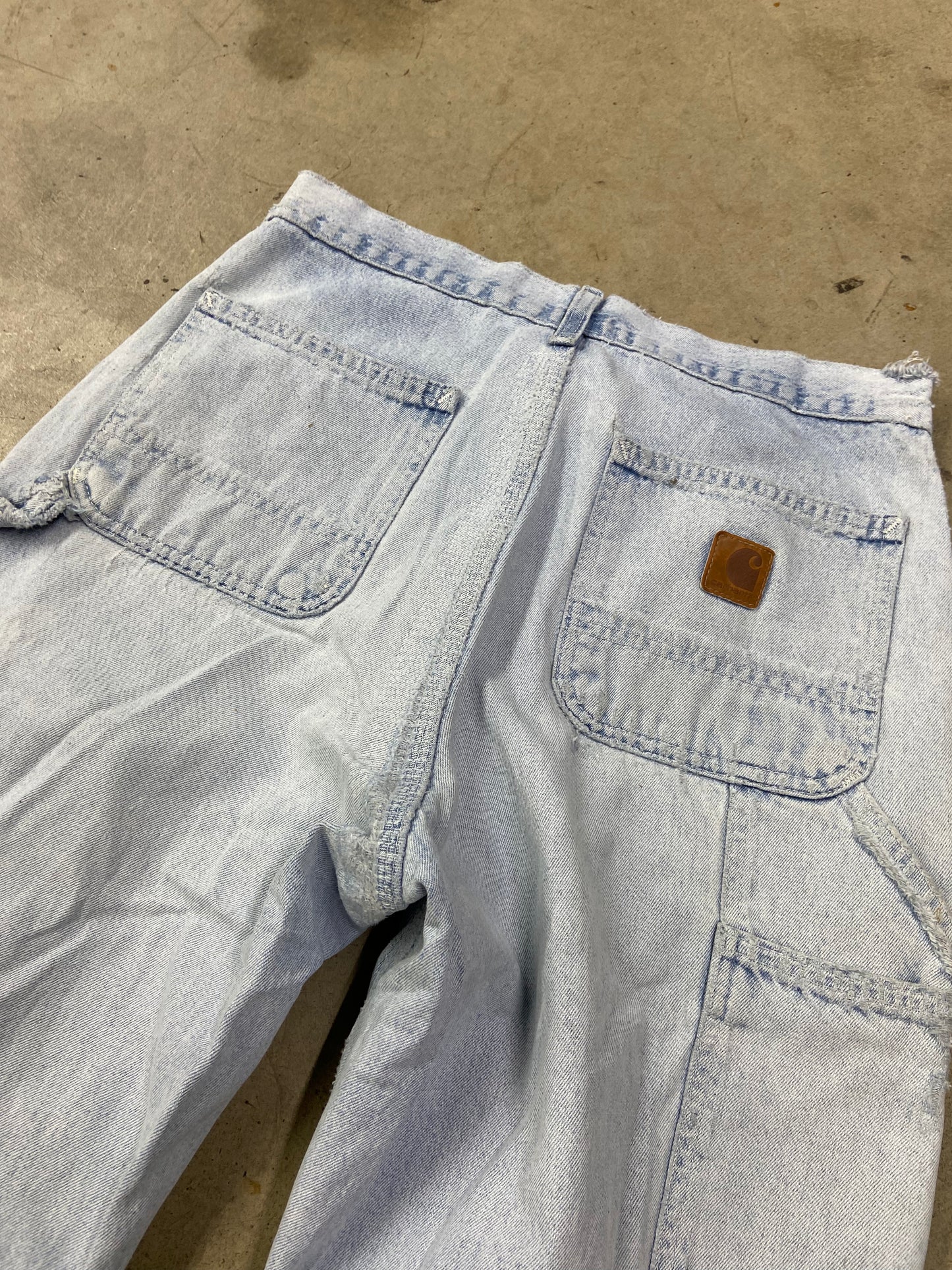 VTG Carhartt Distressed Carpenter Jeans Sz 29x30