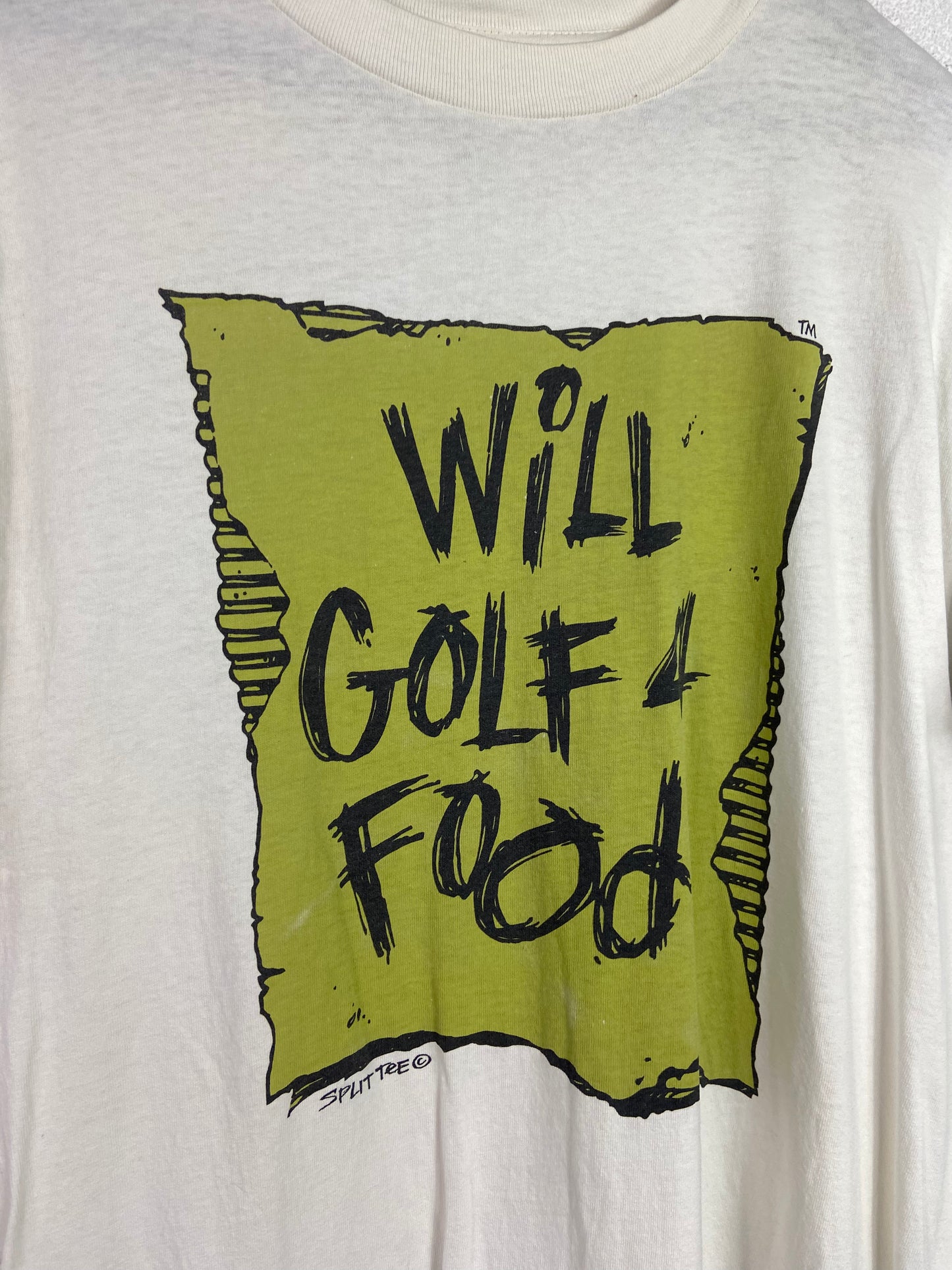 VTG Will Golf 4 Food White Tee Sz L