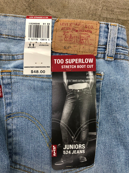 VTG Nos Levi's 524 Too SuperLow Blue Jeans Sz 32x28