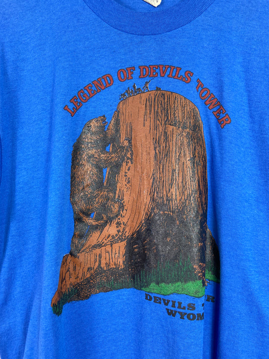 VTG Devils Tower Wyoming 80's Bear Tee Sz XL