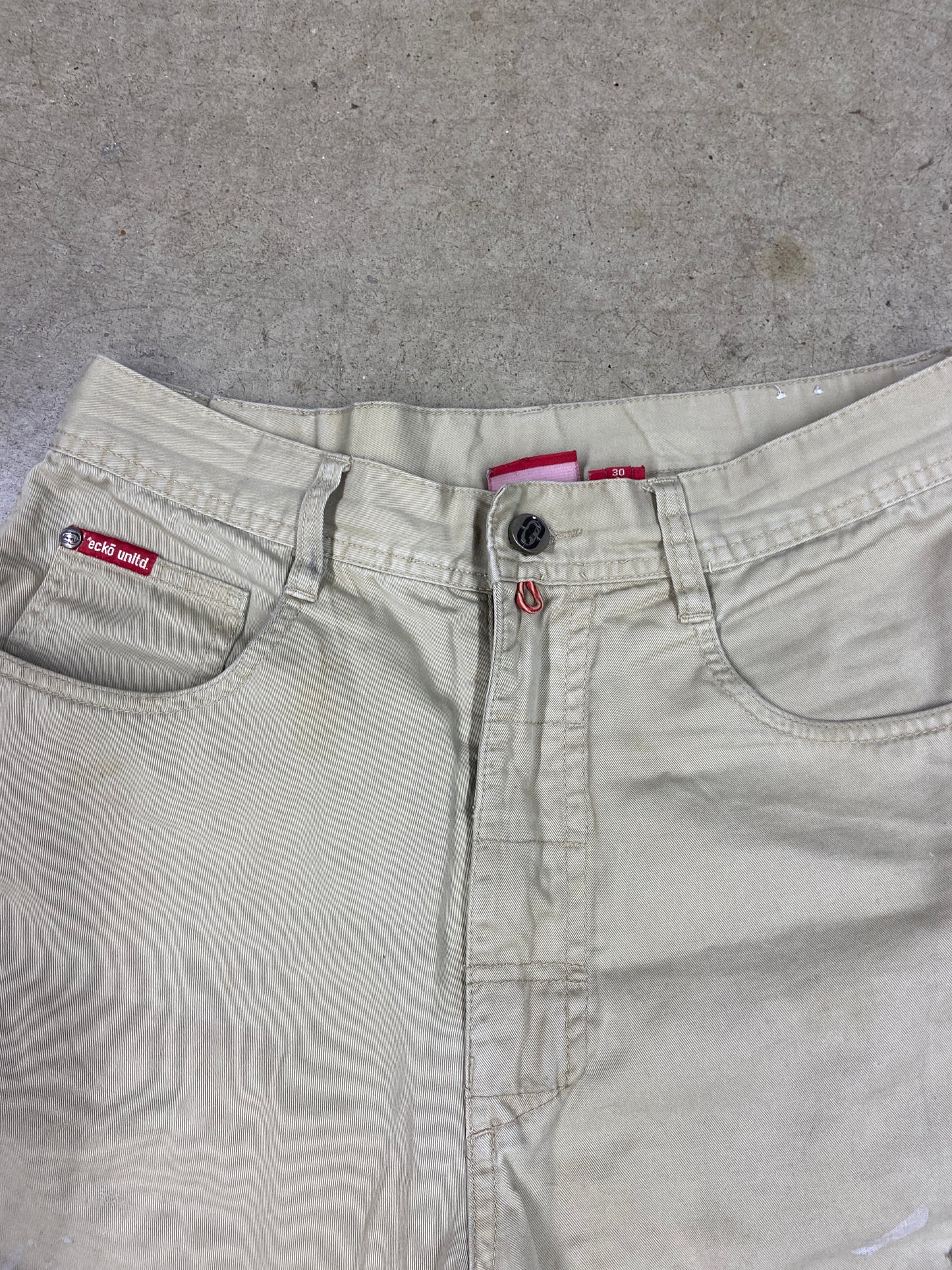 Y2K Ecko Unltd Khaki Cargo Shorts Sz 32"
