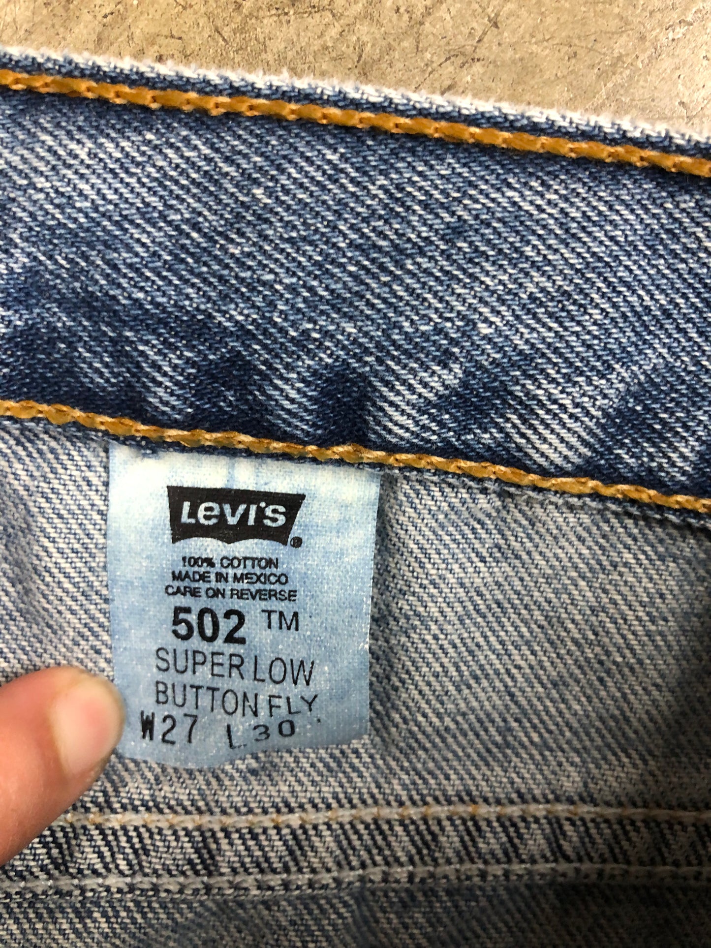 VTG Levi's 502 Super Low Blue Jeans Sz 28x30