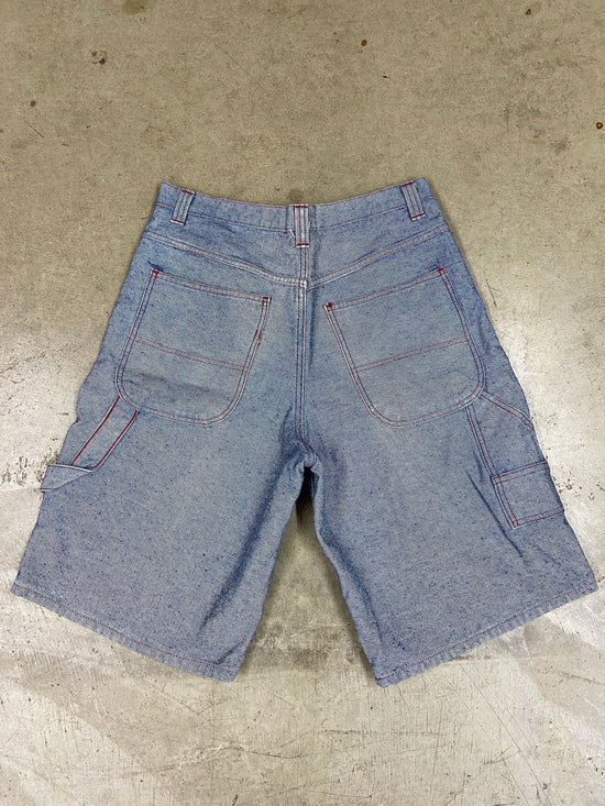 Y2K Red Contrast Stitch Denim Shorts Sz 38