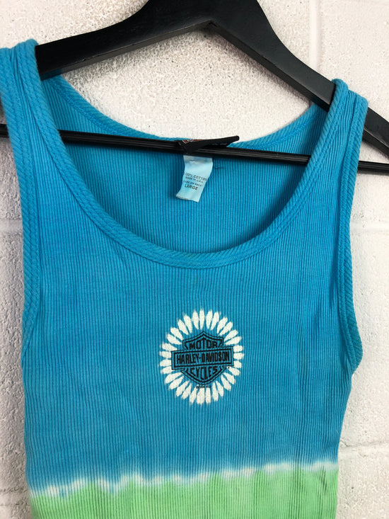 VTG Harley Davidson Tye Dye Tank Top Sz Womens L
