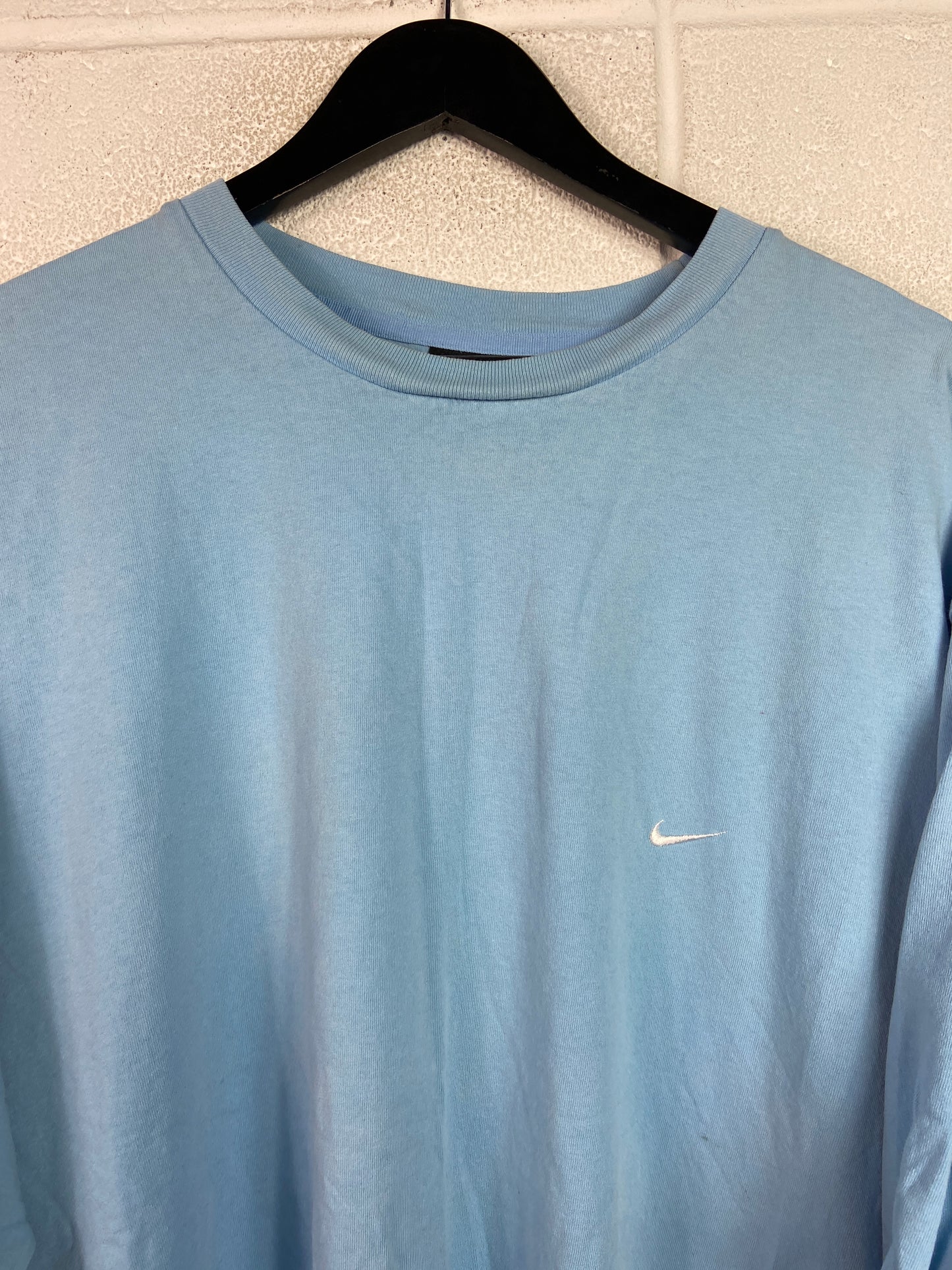 VTG Nike Baby Blue Mini Check Tee Sz 3XL