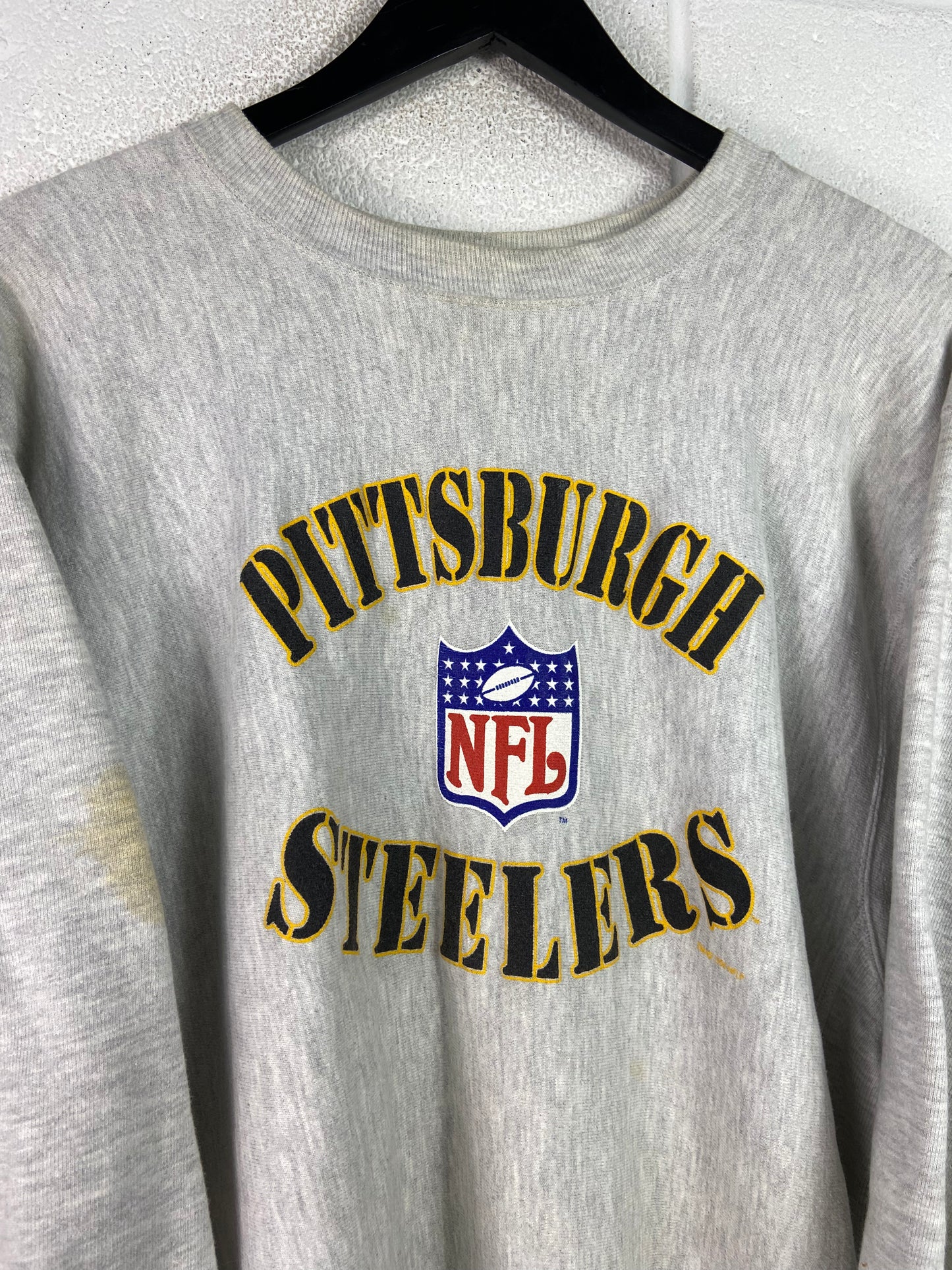 VTG Pittsburgh Steelers Champion Reverse Weave Sweater Sz XXL